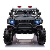 Megastar Ride On 12V Hummer Style 2 Seater Truck Suv For Kids With Full LED Lights, MP3, Parental Remote Control - Black (UAE Delivery Only)