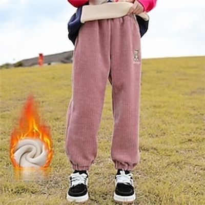Kids Girls' Trousers Solid Color Active School 7-13 Years Spring Black Pink Beige Lightinthebox