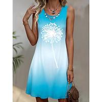 Women's Casual Dress Ombre Print Loose Crew Neck Mini Dress Sleeveless Summer Spring Lightinthebox