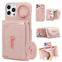 Phone Case For iPhone 15 14 Pro Max Plus iPhone 13 Pro Max Wallet Case Ring Holder with Lanyard Kickstand Retro PC PU Leather Lightinthebox