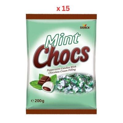 Storck Mint Chocs Peppermint Candy With Chocolate Cream Filling 15X200G