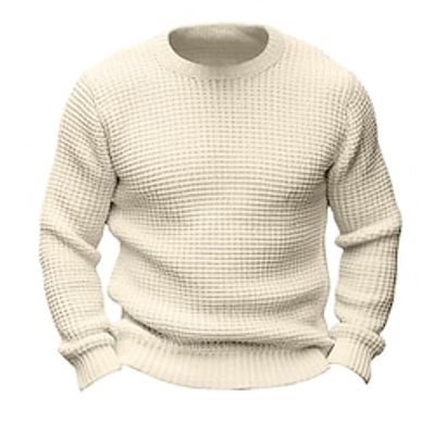 Men's Pullover Ribbed Knit Regular Knitted Plain Crew Neck Keep Warm Modern Contemporary Daily Wear Going out Clothing Apparel Fall Winter Black White S M L Lightinthebox Men's Pullover Ribbed Knit Regular Knitted Plain Crew Neck Keep Warm Modern Contemporary Daily Wear Going out Clothing Apparel Fall Winter Black White S M L Lightinthebox