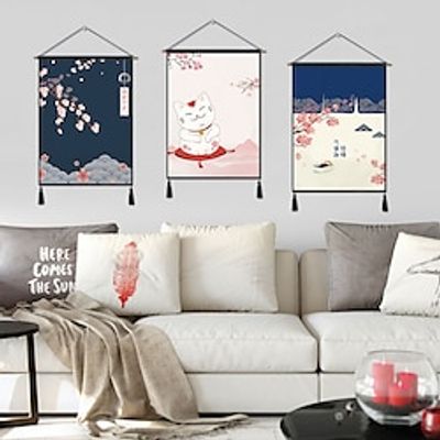 Japanese Style Woven Bohemian Wall Tapestry Art Decor Blanket Curtain Hanging Home Bedroom Living Room Decoration Nordic Cotton Linen Tassel Lightinthebox