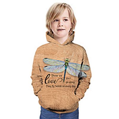 Kids Boys' Hoodie  Sweatshirt Long Sleeve Graphic Animal Unisex Print Light Brown Children Tops Summer Active Christmas Regular Fit 3-13 Years miniinthebox