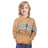 Kids Boys' Hoodie  Sweatshirt Long Sleeve Graphic Animal Unisex Print Light Brown Children Tops Summer Active Christmas Regular Fit 3-13 Years miniinthebox - thumbnail