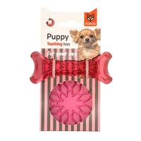 Fofos Milk Bone & Ball Puppy Toy Pink (Pack of 3) Fofos Milk Bone & Ball Puppy Toy Pink (Pack of 3)