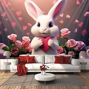 Easter Heart Bunny Hanging Tapestry Wall Art Large Tapestry Mural Decor Photograph Backdrop Blanket Curtain Home Bedroom Living Room Decoration Lightinthebox