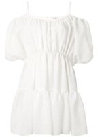 Goen.J balloon-sleeved tiered mini dress - White