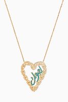 "La Yunak/ For Your Eyes" Heart Pendant with Enamel in 18kt Yellow Gold - thumbnail