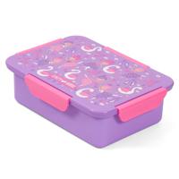 Eazy Kids 1 - 2 - 3 - 4 Compartment Convertible Bento Lunch Box Tropical - Purple 850ml