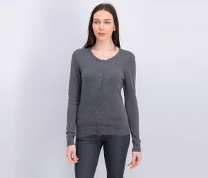 Womens Button Fly Sweater  Charcoal