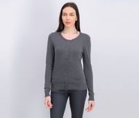 Womens Button Fly Sweater  Charcoal - thumbnail