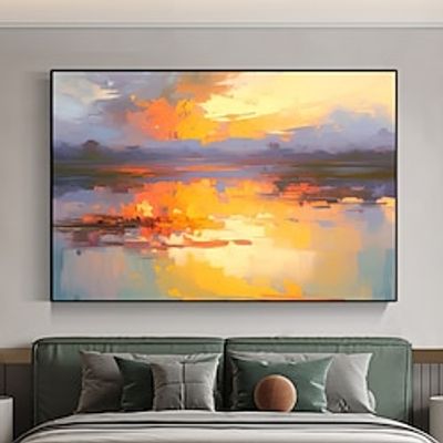 Abstract Wall Art Canvas Wall Art Sunset Handpainted Modern Wall Art Wall Decor Living Room Large Wall Art Gift No Frame Lightinthebox