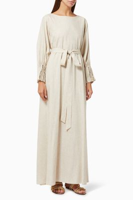 Bead Embellished Dress with Belt Bead Embellished Dress with Belt