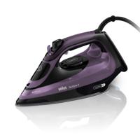 Braun TexStyle 9 Steam Iron, FreeGlide 3D Technology, 3100 W, iCare Technology, Vertical Steaming, Descaling Reminder, 330ml Water Tank, Anti-Drip, Violet - SI 9661