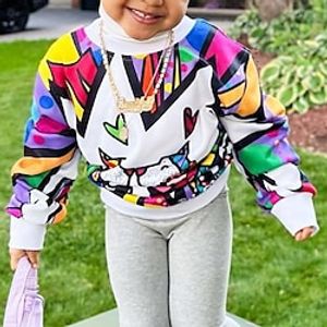 Toddler Girls' Sweatshirt Color Block School Long Sleeve Active 3-7 Years Spring Multicolor Lightinthebox