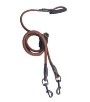 Helepet No Tangle Dual Dog Leash -L- 8mm*1200mm Brown