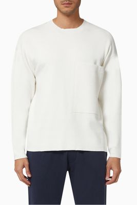 Oversized Pullover in Cotton Knit Oversized Pullover in Cotton Knit