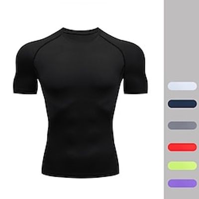 Men's T shirt Tee Gym Shirt Compression Shirt Fitness Shirt Men Tops Crew Neck Short Sleeve Sports Outdoor Vacation Going out Casual Daily Quick dry Sweat wicking Breathable Soft Plain Black White Lightinthebox Men's T shirt Tee Gym Shirt Compression Shirt Fitness Shirt Men Tops Crew Neck Short Sleeve Sports Outdoor Vacation Going out Casual Daily Quick dry Sweat wicking Breathable Soft Plain Black White Lightinthebox