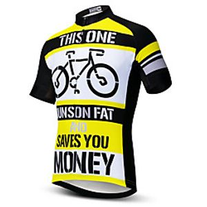 21Grams Men's Short Sleeve Cycling Jersey Summer Spandex Polyester Black  Yellow Bike Jersey Top Mountain Bike MTB Road Bike Cycling Quick Dry Moisture Wicking Breathable Sports Clothing Apparel Lightinthebox