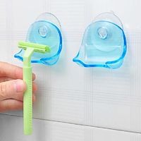 Shaver Toothbrush Holder Washroom Wall Sucker Suction Cup Hook Razor Bathroom Plastic Blue Grey Shaver Holder Lightinthebox - thumbnail