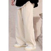Men's Sweatpants Wide Leg Sweatpants Corduroy Pants Trousers Pocket Drawstring Elastic Waist Plain Comfort Breathable Outdoor Daily Going out Fashion Casual Black Khaki Lightinthebox - thumbnail