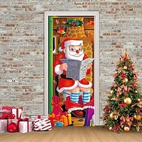 Christmas 3D Stickers Waterproof Door Stickers Xmas Door Mural Peel Self Adhesive Wallpaper PVC Sticker Removable Wall Decal for Home Office Decoration miniinthebox - thumbnail