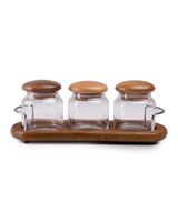 Billi 3 Pieces Glass Canister Set with Tray