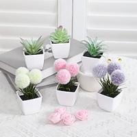 Set of 6 Artificial Mini Potted Plants - Realistic Faux Plant Set for Home and Office Decor Lightinthebox