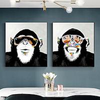 Hand Paint Abstract Monkey Oil Painting On Canvas Large Original Monkey Canvas Wall Art Banksy Gorilla Paintings For Living Room Bedroom Decor Frame Ready To Hang Lightinthebox