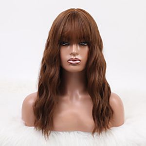 Synthetic Wig Body Wave Neat Bang Wig Long Dark Brown / Light Brown Synthetic Hair 24 inch Women's Fashionable Design Women Ombre Hair Brown miniinthebox