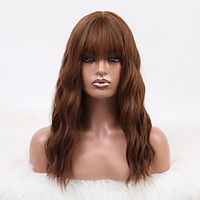 Synthetic Wig Body Wave Neat Bang Wig Long Dark Brown / Light Brown Synthetic Hair 24 inch Women's Fashionable Design Women Ombre Hair Brown miniinthebox - thumbnail