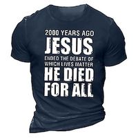 2000 Years Ago Jesus Fashion Designer Casual Men's 3D Print Short Sleeve Shirt T shirt Tee Top Daily Holiday Vacation T shirt Black Navy Blue Short Sleeve Crew Neck Shirt Summer Lightinthebox