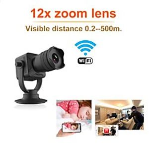 Small camera wireless WiFi surveillance camera 12x golden ratio zoom lens camera mini hidden camera Lightinthebox