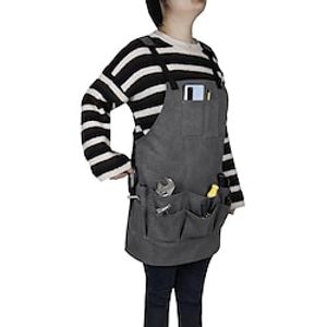 Chef Apron For Women and Men, Kitchen Cooking Apron, Personalised Gardening Apron with Pockets Adjustable Strap, Mechanics, Painters miniinthebox