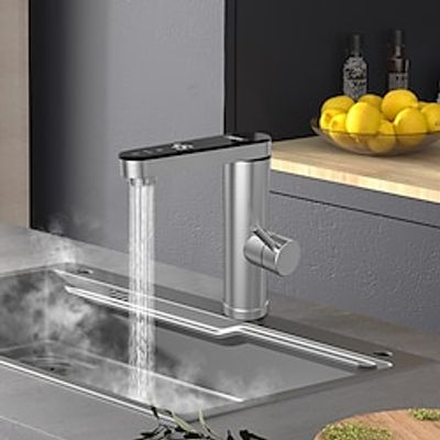 Tankless Heating Faucet, Stainless Steel Hot Water Heater Faucet Instant Electric Fast Heating Tap for Kitchen Sink Bathroom Farmhouse Camper , Water Faucet with LED Digital Display miniinthebox