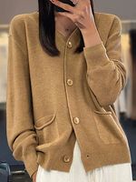 Women's V-neck Knitted Cardigan Loose Sweater