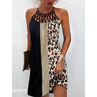 Women's Casual Dress Slip Dress Marble Cut Out Print Strap Mini Dress Hawaiian Daily Vacation Sleeveless Summer Lightinthebox