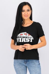 Womens Graphic Top  Black