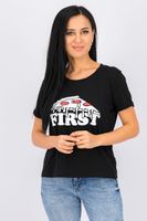 Womens Graphic Top  Black - thumbnail