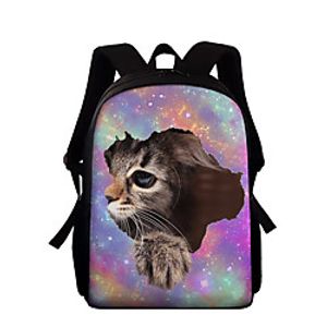Kids Unisex Oxford School Bag Commuter Backpack 3D Large Capacity Zipper Print 3D Print School Daily Blue Black Purple Pink Lightinthebox
