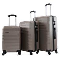 PARA JOHN Lightweight 3-Pieces ABS Hard side Travel Luggage Trolley Bag Set with Lock for men / women / unisex Hard shell strong CHAMPAIGNE