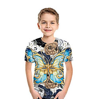 Kids Boys' T shirt Tee Short Sleeve Graphic Print Blue Children Tops Summer Active Regular Fit 3-13 Years miniinthebox