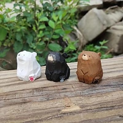 Wooden Bear Figurines,Wood Crafts Carved Wooden Bears,Bear Figurines Home Decor,Polar Bear Decor Hanging Ornaments,Car Mirror Hanging Accessories Lightinthebox