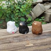 Wooden Bear Figurines,Wood Crafts Carved Wooden Bears,Bear Figurines Home Decor,Polar Bear Decor Hanging Ornaments,Car Mirror Hanging Accessories Lightinthebox - thumbnail