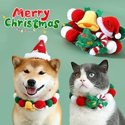 Dog Cat Collar Color Block Fashion Party Outdoor Christmas Winter Dog Clothes Puppy Clothes Dog Outfits Breathable Costume for Girl and Boy Dog Polyester S M L Lightinthebox