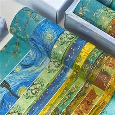 10pcs Van Gogh Washi Tape Set, Decorative Adhesive For DIY Crafts, Gift Wrapping, Scrapbooking Supplies, Bullet Journals, Planners, Party Decorations miniinthebox 10pcs Van Gogh Washi Tape Set, Decorative Adhesive For DIY Crafts, Gift Wrapping, Scrapbooking Supplies, Bullet Journals, Planners, Party Decorations miniinthebox