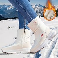 Women's Boots Snow Boots Soft Shoes Comfort Shoes Outdoor Daily Solid Color Fleece Lined Booties Ankle Boots Winter Platform Flat Heel Round Toe Plush Comfort Minimalism Running Hiking Walking miniinthebox - thumbnail