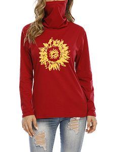 Heap Collar Print Long Sleeve T-shirt