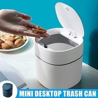 Mini Small Waste Bins Desktop Garbage Basket Home Table Plastic Trash Can Office Supplies Dustbins Sundries Barrel Box Desktop Multifunctional Trash Can Home Car Storage Bucket Accessories Lightinthebox - thumbnail